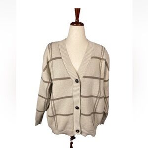 Tentree Highline Jacquard Cardigan Sweater Organic Cotton Women’s Size Large